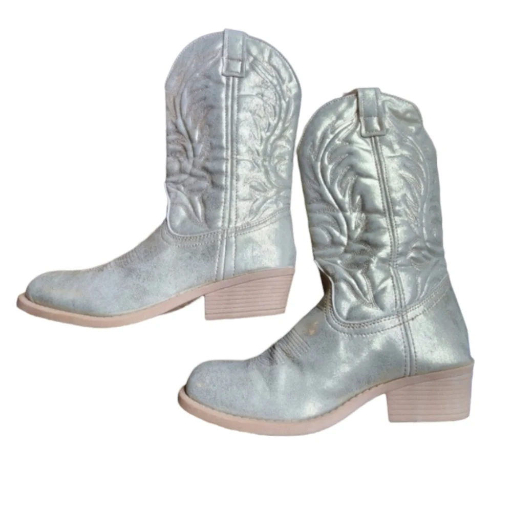 Rampage Willie Metallic Western Cowboy Boots, Size 8 - Picture 1 of 9